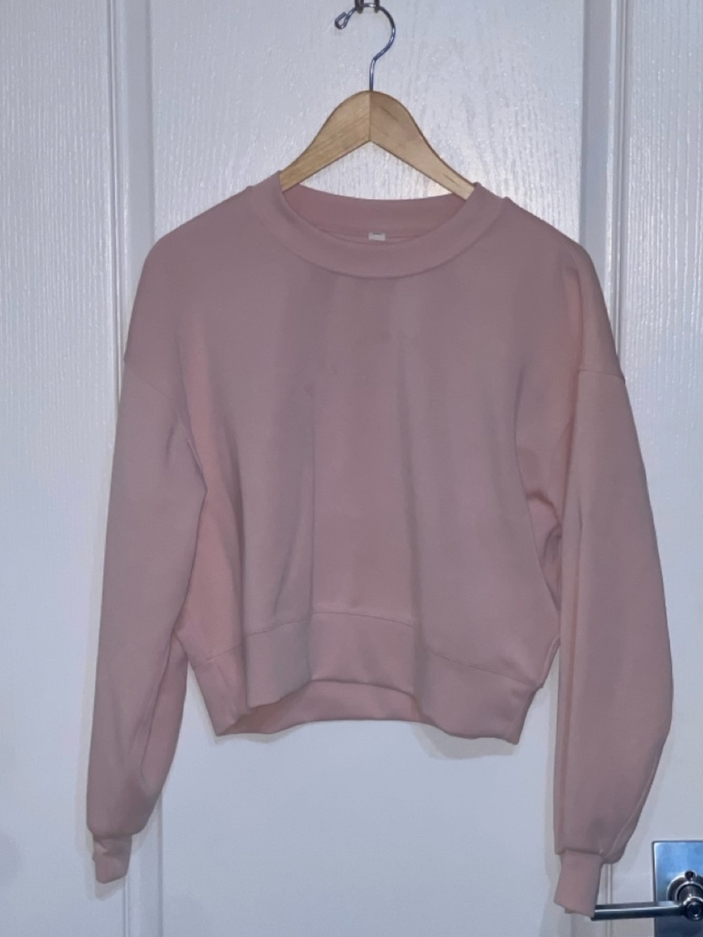 Lululemon Softstreme Perfectly Oversized Cropped Crew Twilight Rose Sz 6 Medium - Picture 3 of 8